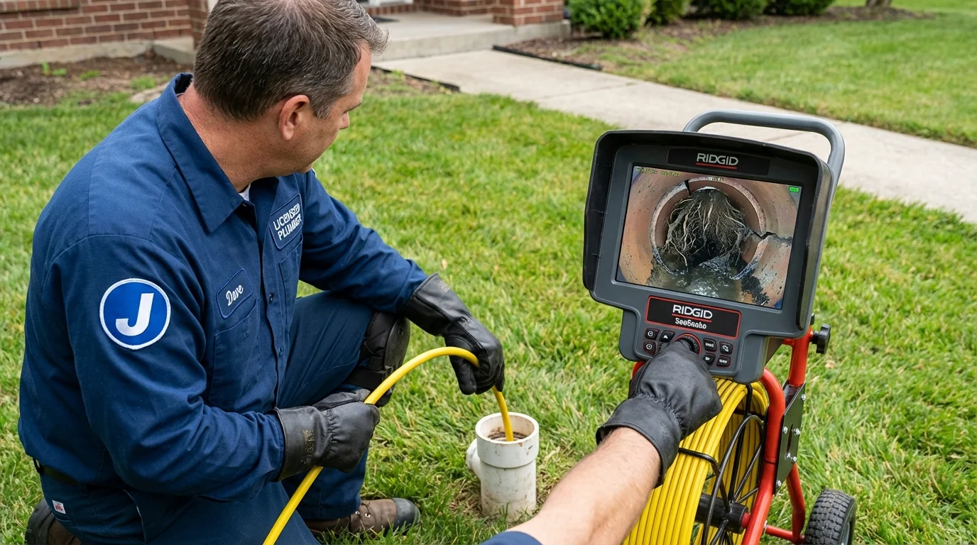 Sewer camera inspection being performed by Johns Plumbing LLC in Gustine